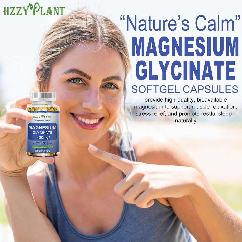 Vegan badge confirms plant-based magnesium glycinate.