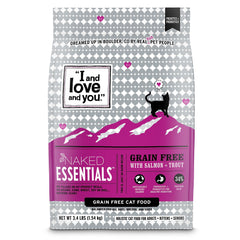 I and Love and You Naked Essentials salmon and trout kibble close-up for lean muscle support.