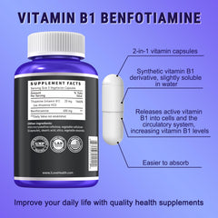 I LOVE HEALTH Benfotiamine 600mg capsules 120-count for convenient daily use