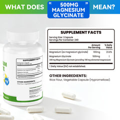 I LOVE HEALTH Magnesium Glycinate capsules close-up highlighting high absorption