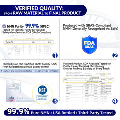 I LOVE HEALTH NMN 500mg bottle back shows third-party testing and trusted quality.