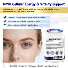 I LOVE HEALTH NMN 500mg label close-up emphasizes 99.9% NMN purity.