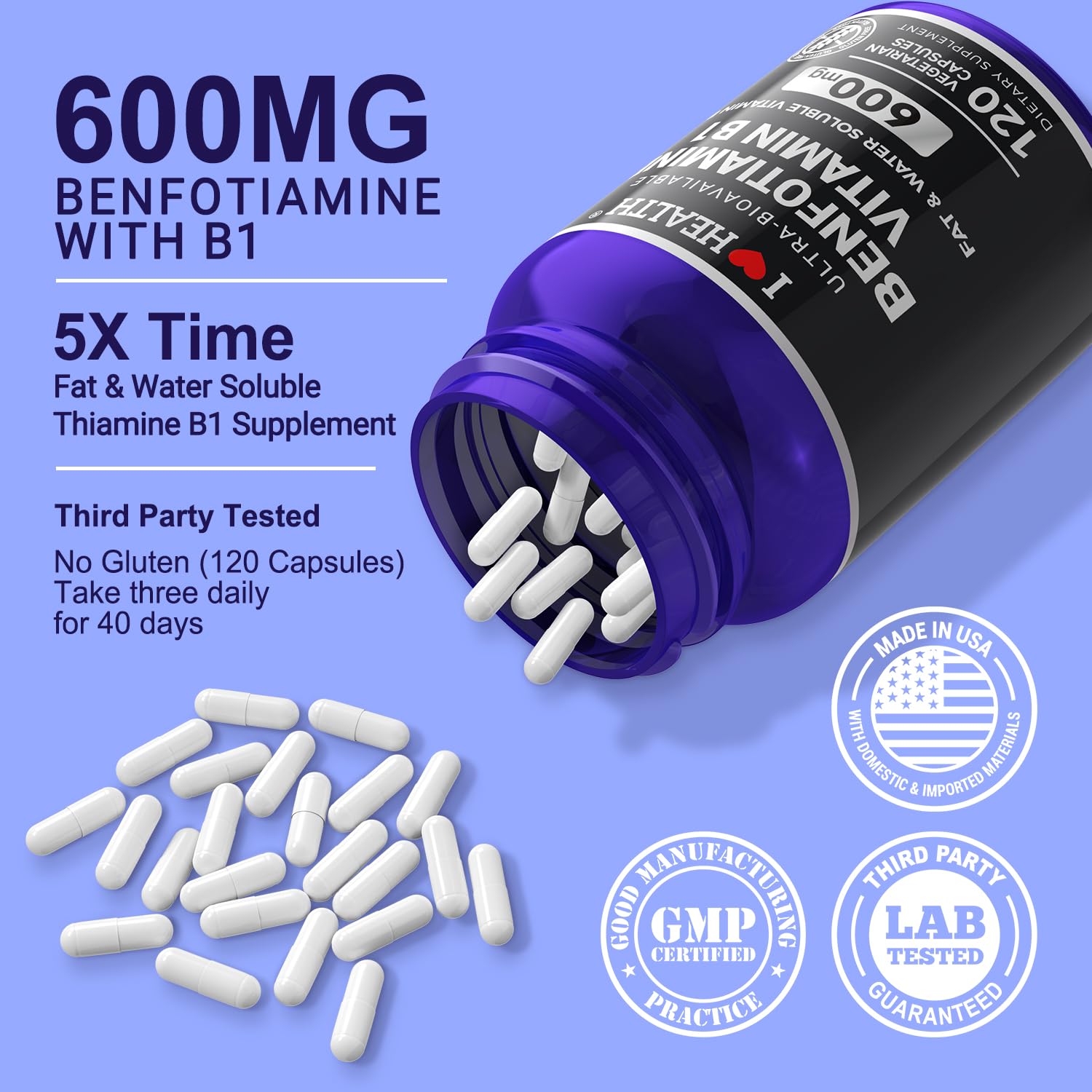 I LOVE HEALTH veggie capsules close-up for an easy to swallow daily supplement