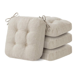 IASEAHK chair cushions beige top view showing plush memory foam