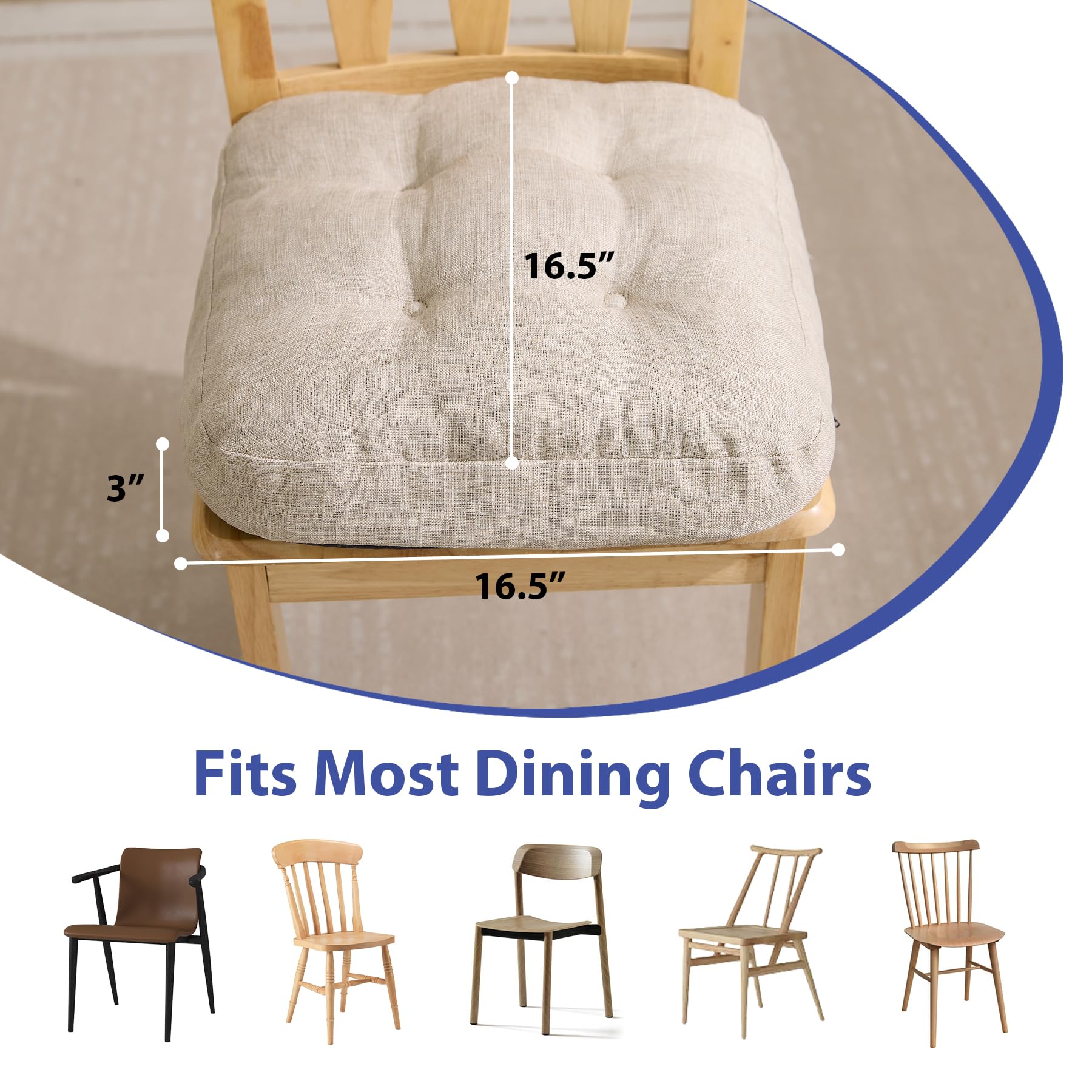 IASEAHK tufted dining chair pad close-up highlighting tufted texture