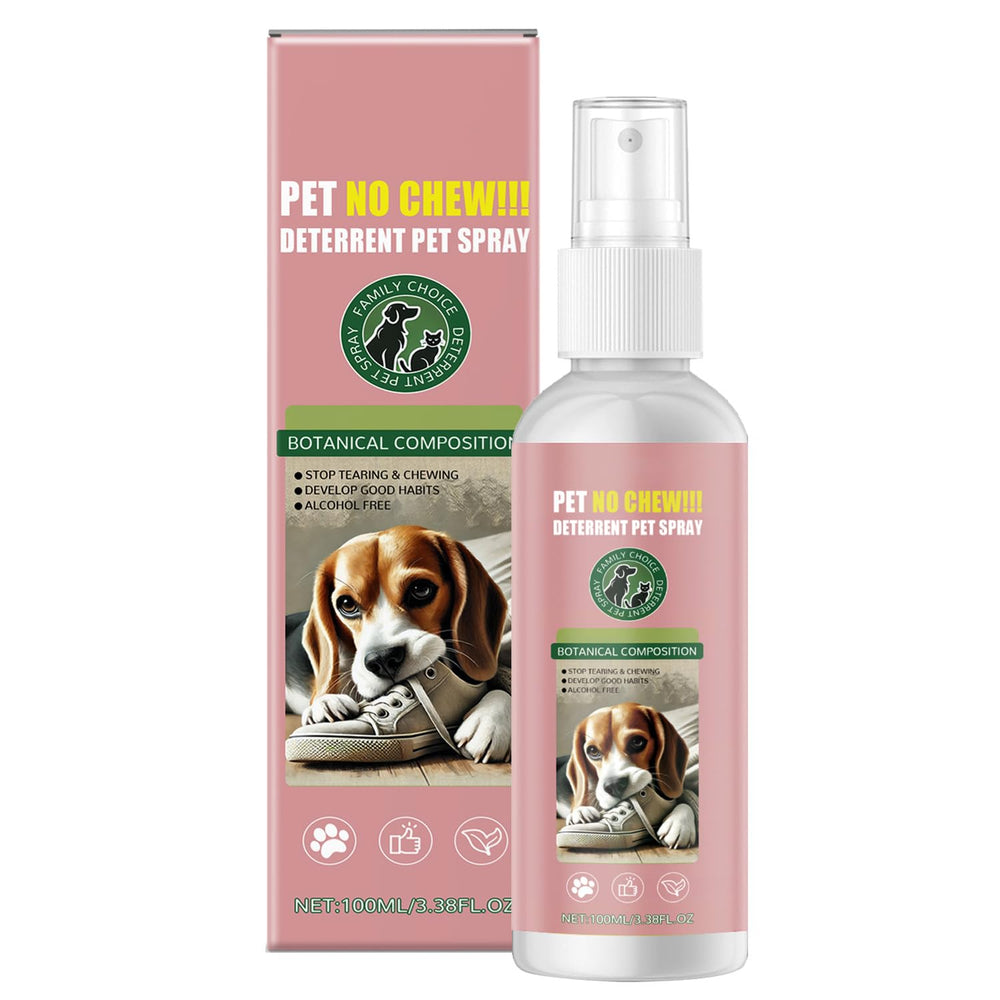 iALTERLL Bitter Apple Spray bottle deters dog chewing on furniture and plants