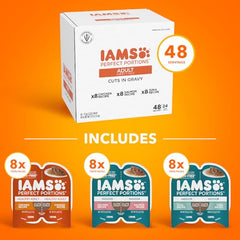 IAMS grain-free pâté texture in wet cat food for adult cat meals.