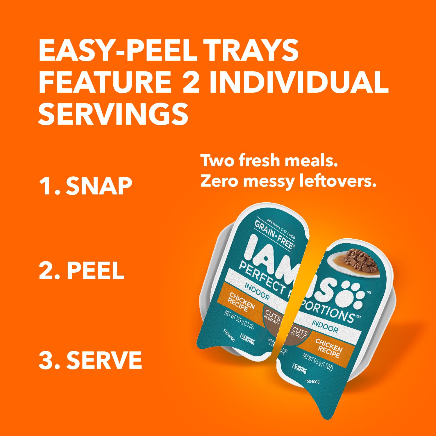 Two-serving tray design helps portion control and reduces leftovers after meals.
