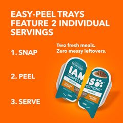 Two-serving tray design helps portion control and reduces leftovers after meals.