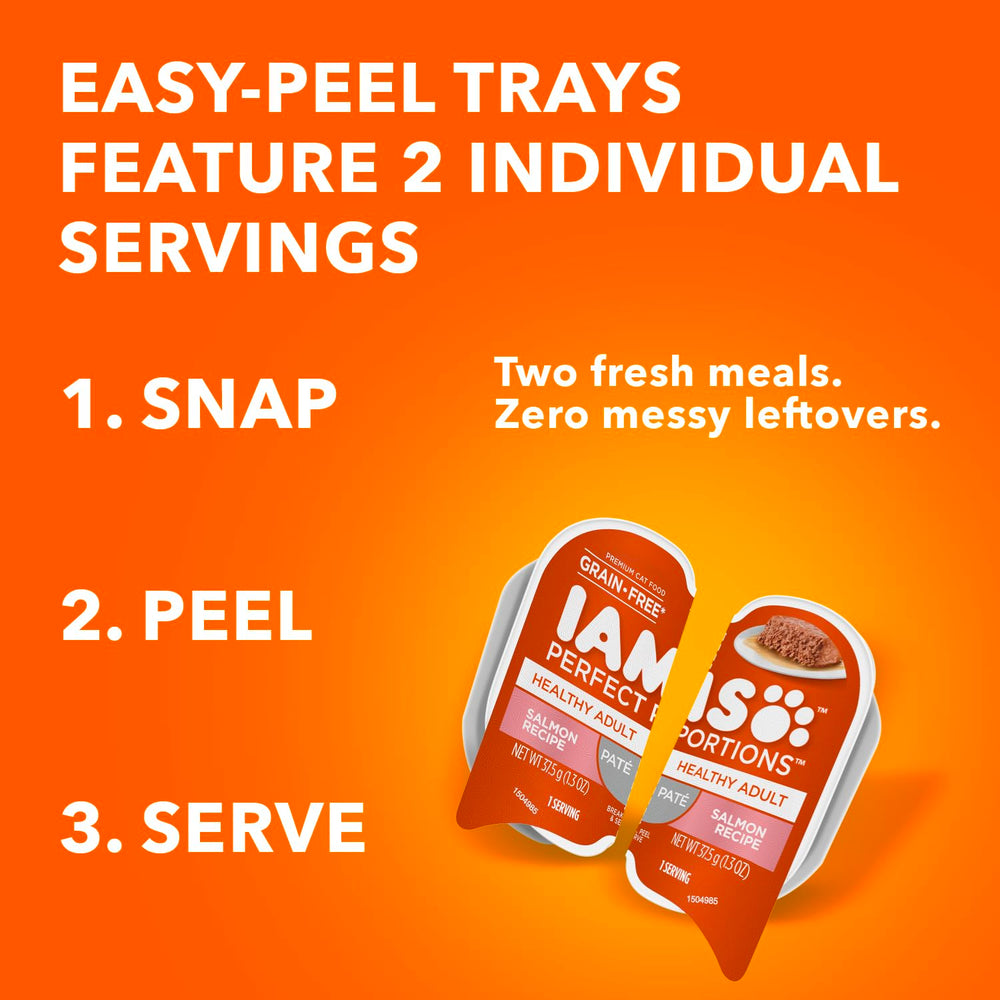 IAMS Perfect Portions grain-free recipe provides a grain-free option for cats.