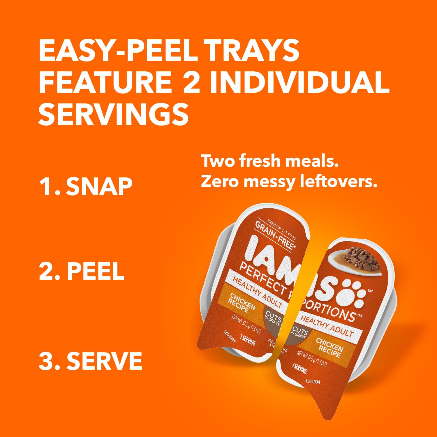 Serving idea with IAMS Perfect Portions presented in a bowl for indoor cats.