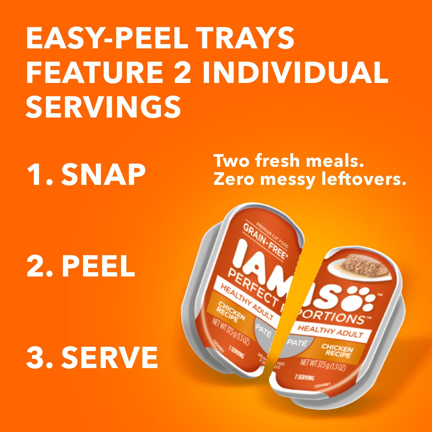 Twin-pack packaging shows two fresh meals per tray.