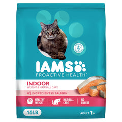 IAMS Proactive Health Indoor Weight Hairball Bag supports hairball care for indoor cats