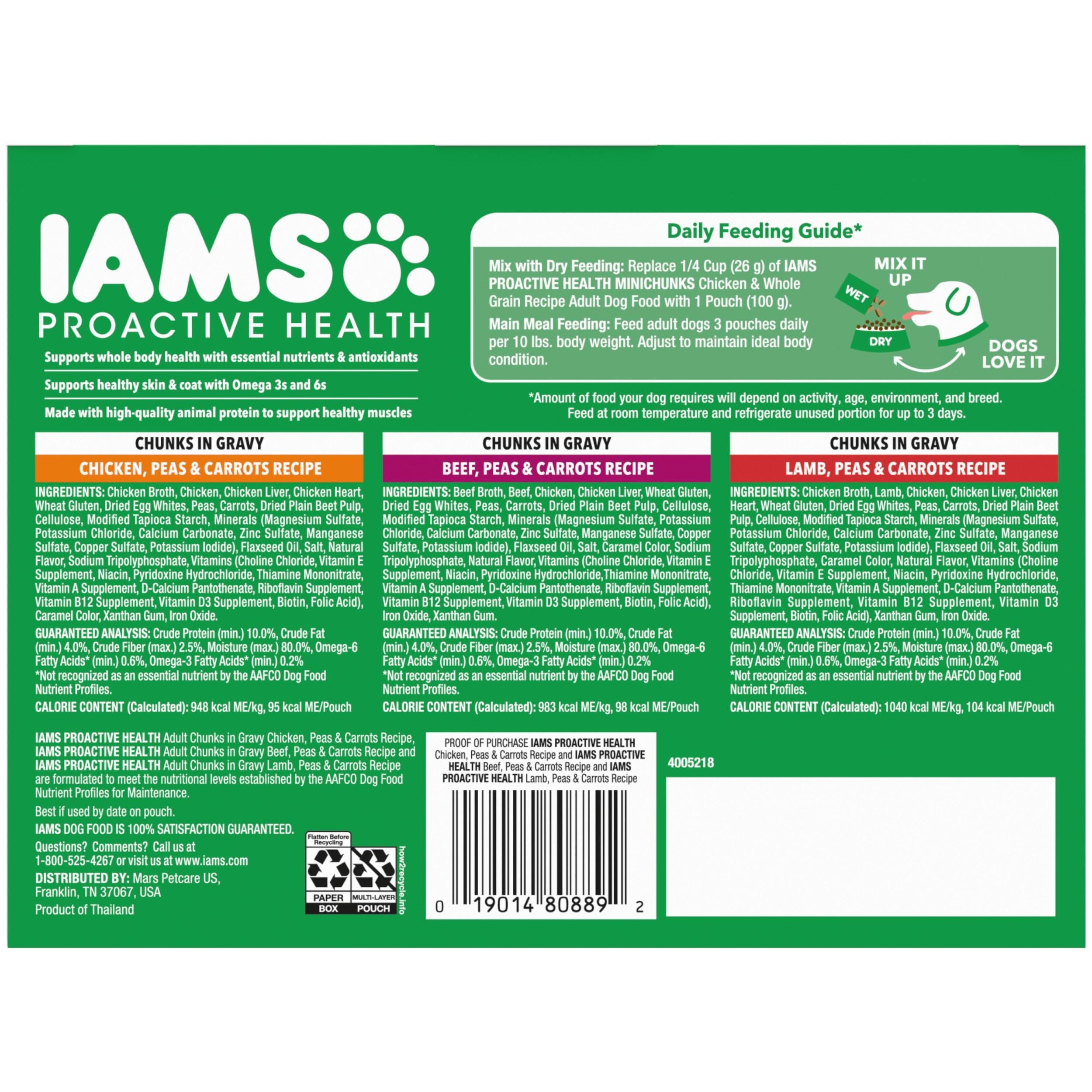IAMS Proactive Health pouches on counter for easy feeding.