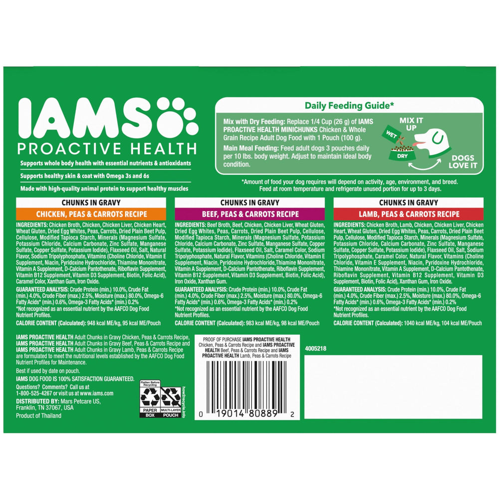 IAMS Proactive Health pouches on counter for easy feeding.
