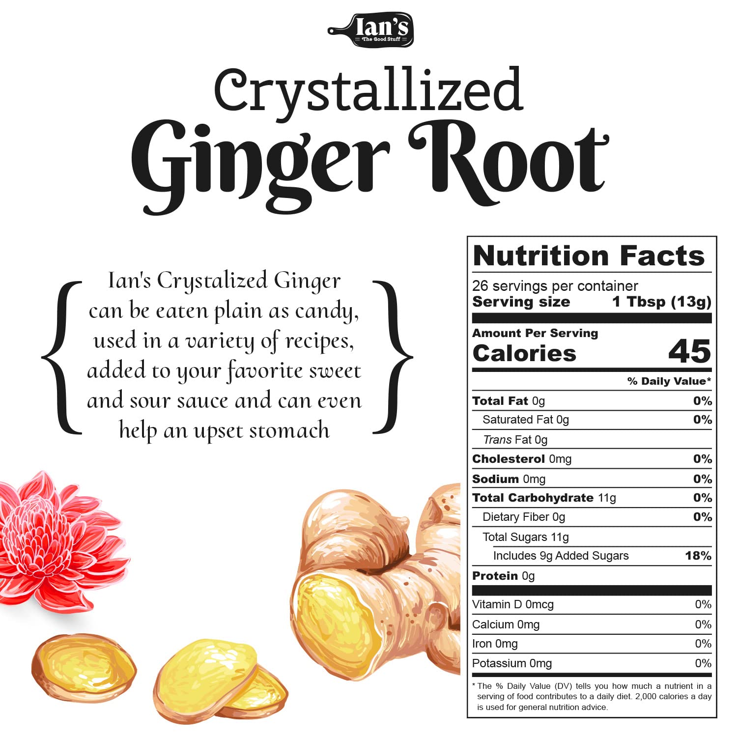 IAN's candied ginger slices, great as a spicy sweet snack