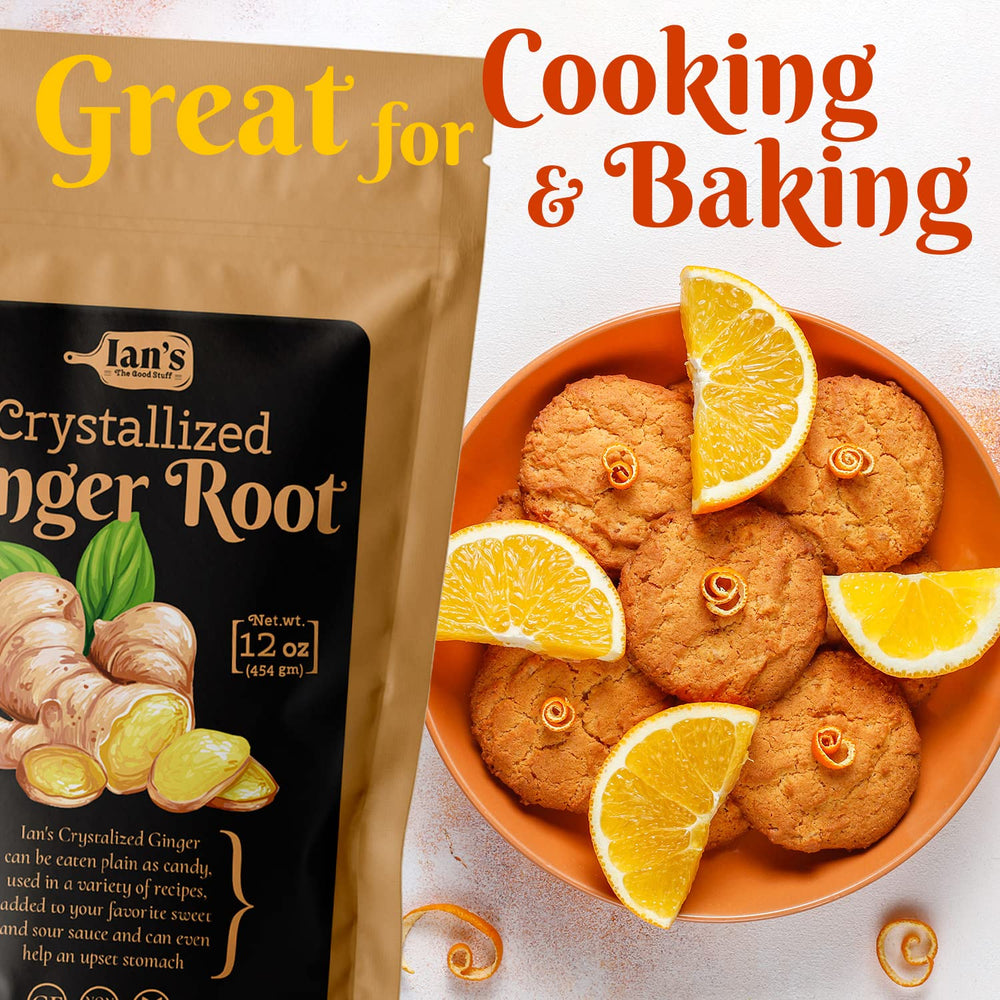 IAN's dried ginger pieces, adds flavor to sauces and baking