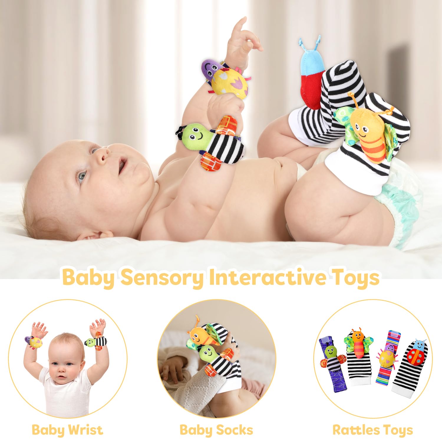 iaovueby soft elephant rattle made of cloth for soothing sounds and grasp play.