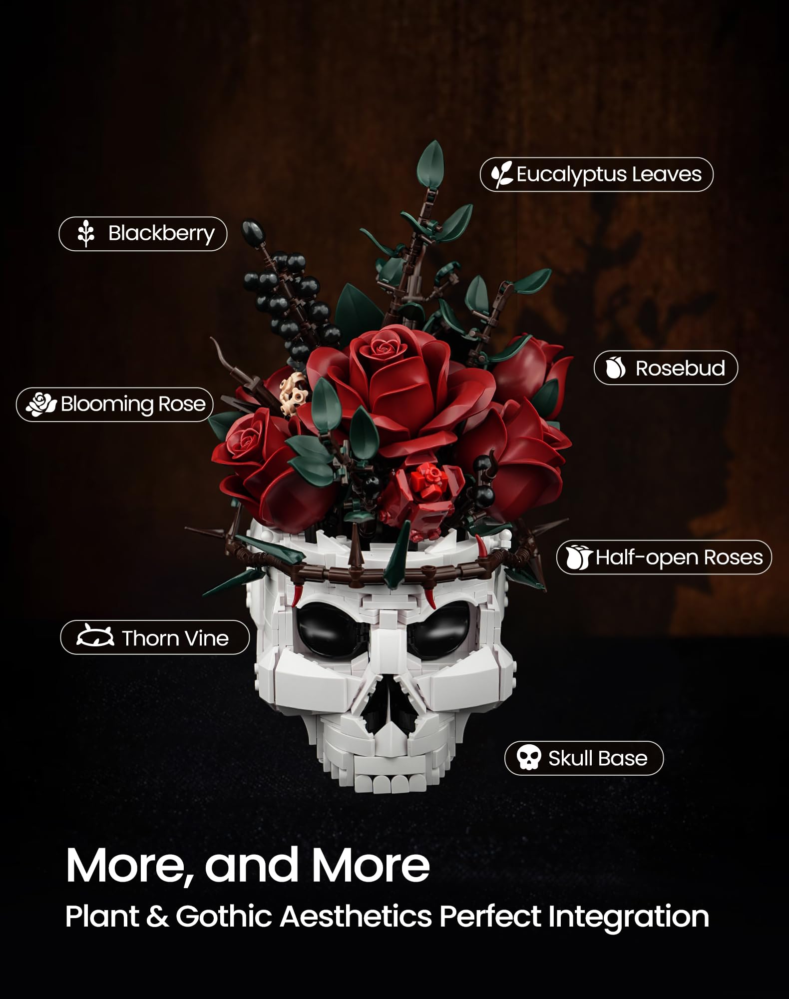 iATOM five-stage rose crown demonstrates evolving blooms for versatile decor.