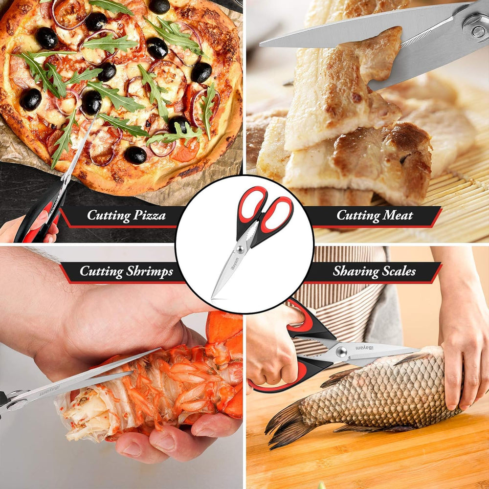 iBayam kitchen scissors are dishwasher safe for easy cleaning.