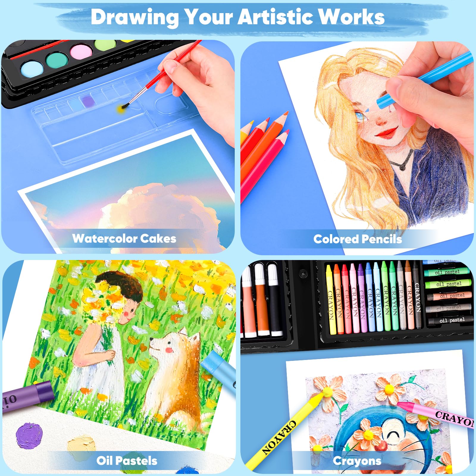 ibayam oil pastels, twelve vibrant sticks for easy blending and shading.
