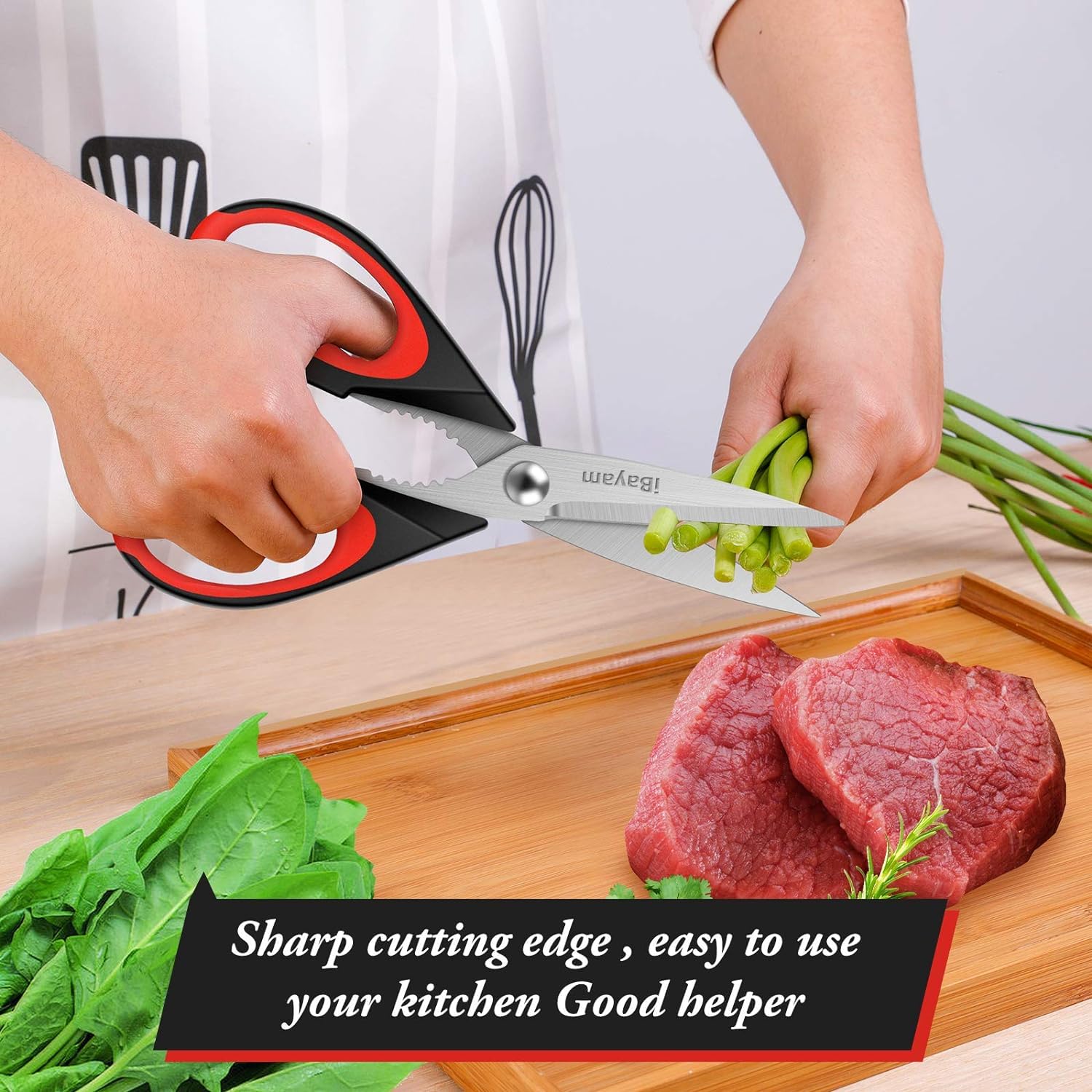 iBayam outdoor-ready kitchen scissors for camping and more.
