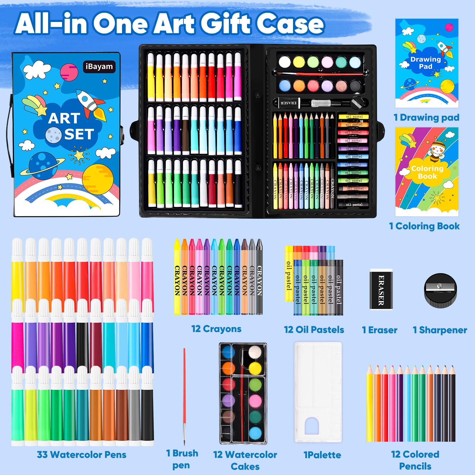 ibayam watercolor pens and palette offer smooth colors for vibrant artwork.