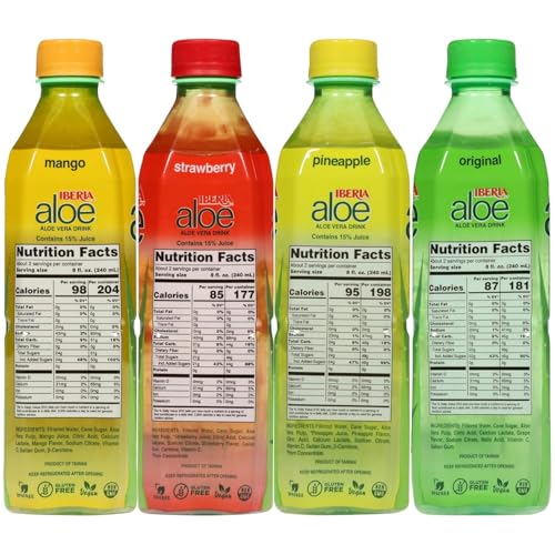 Iberia Aloe Vera Drink Mango bottle front, tropical flavor on the go.