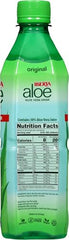 Iberia Aloe Vera Drink with Pulp being poured from a bottle, crisp and refreshing