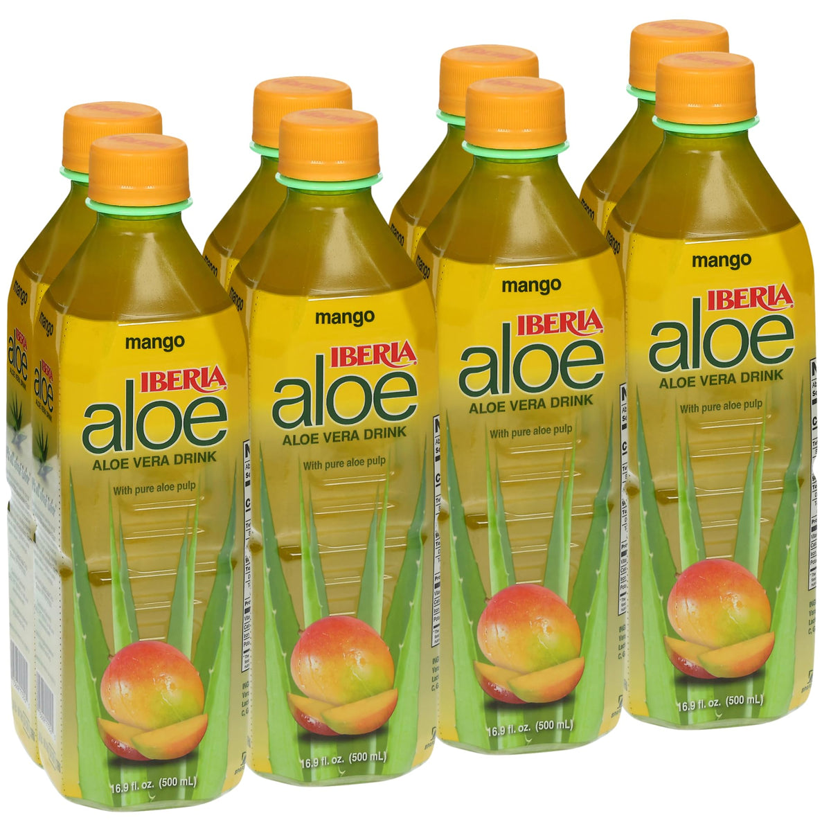 Iberia Aloe Vera Drink bottle with mango pulp for refreshing hydration.