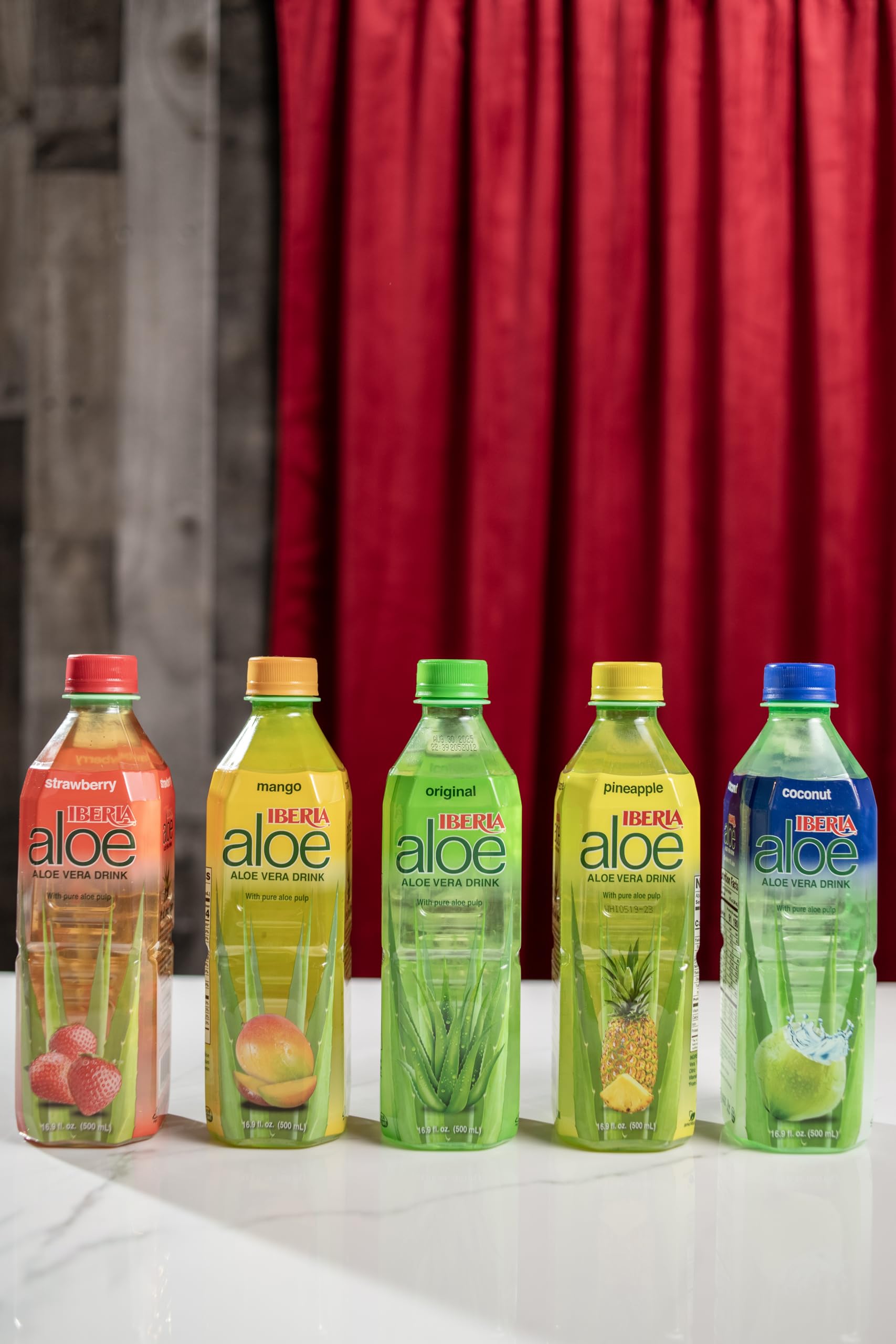 Iberia Aloe Vera Drink Pulp texture close-up highlighting natural pulp.