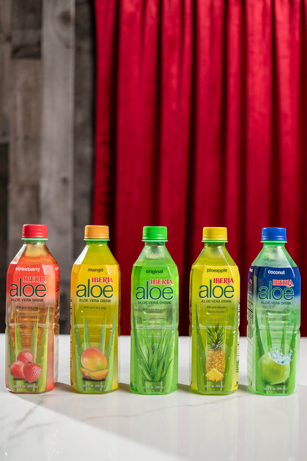Iberia Aloe Vera Drink Pulp texture close-up highlighting natural pulp.