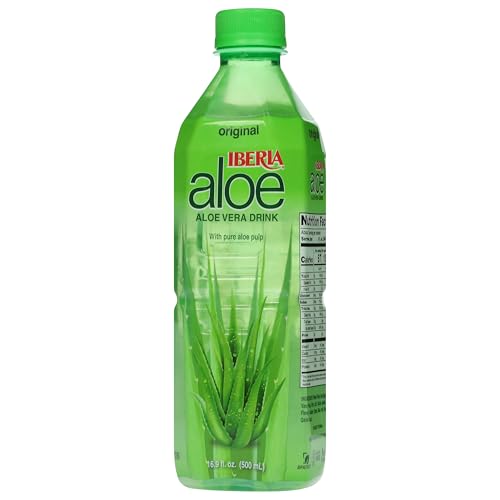 Iberia Aloe Vera Juice Original glass with visible pulp for a textured, refreshing sip.
