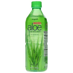 Iberia Aloe Vera Juice Original glass with visible pulp for a textured, refreshing sip.