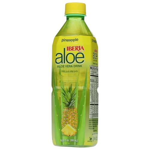 Glass poured Iberia pineapple juice shows a refreshing aroma and color.