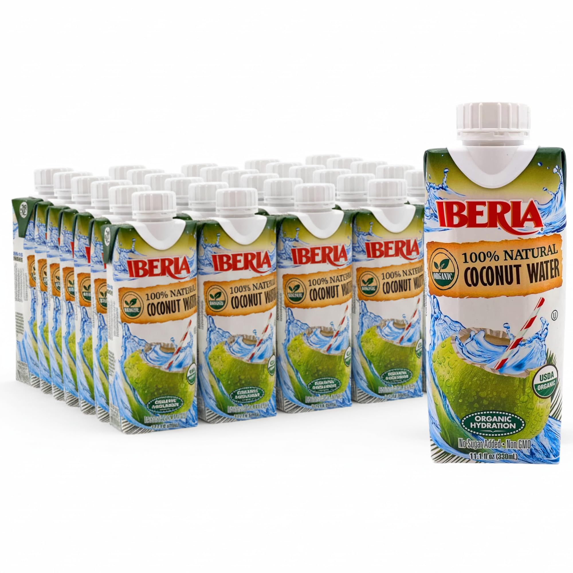 Iberia coconut water bottle—100% organic purity for natural hydration.