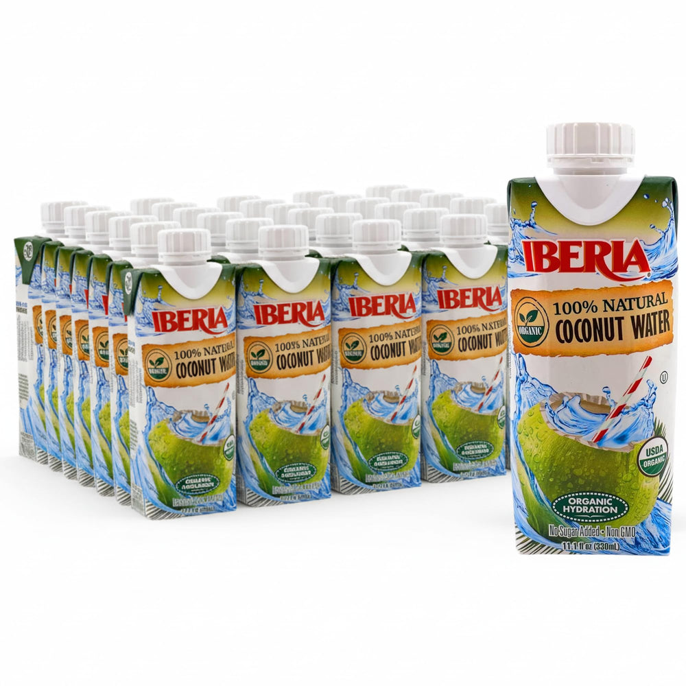 Iberia coconut water bottle—100% organic purity for natural hydration.
