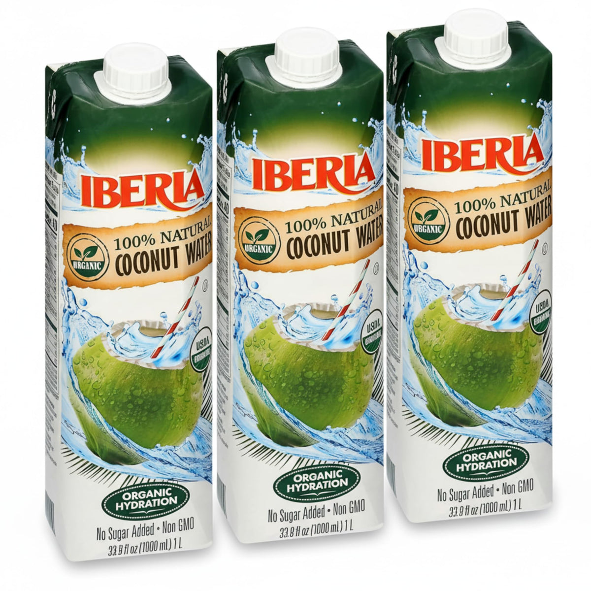 Iberia coconut water bottle ready for on-the-go hydration.
