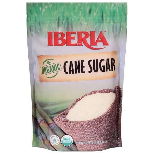 Iberia Organic Cane Sugar crystals close-up highlighting rich flavor.