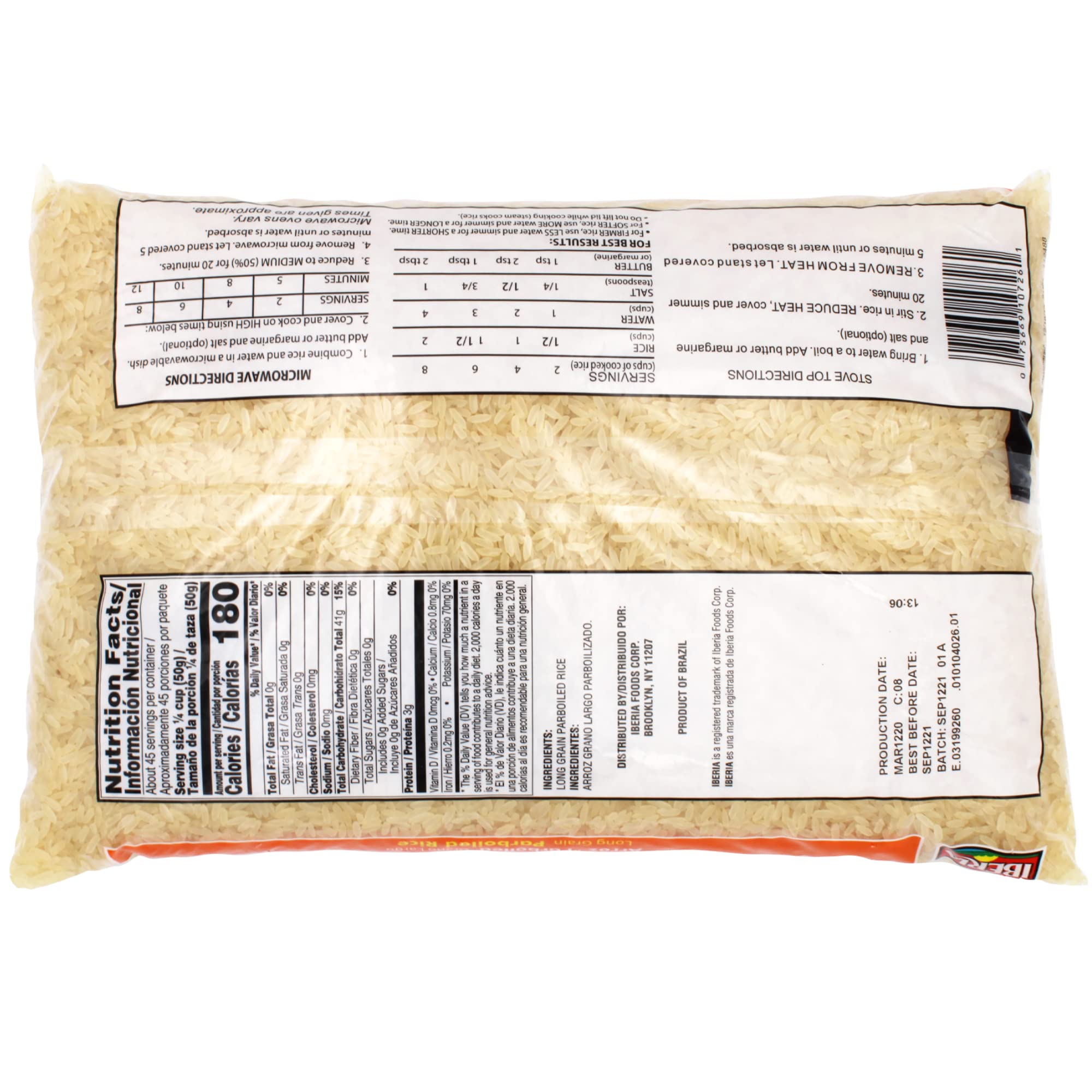 Iberia Parboiled Rice cooking setup shows quick, microwaveable meals