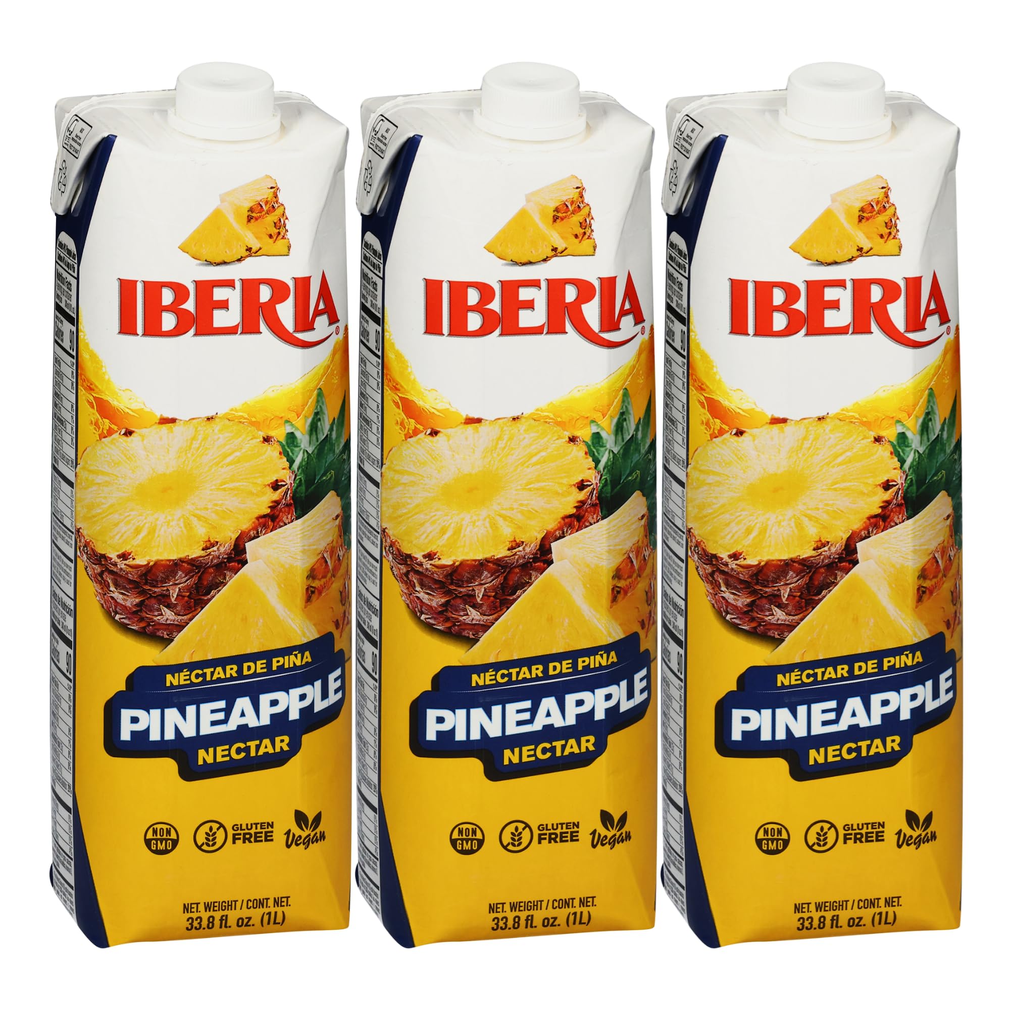 Iberia Pineapple Nectar bottle front view highlighting tropical flavor