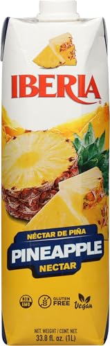Iberia Pineapple Nectar label closeup showing no high fructose corn syrup