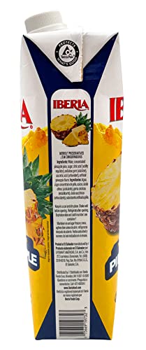Iberia Pineapple Nectar bottle with tropical background for recipe ideas