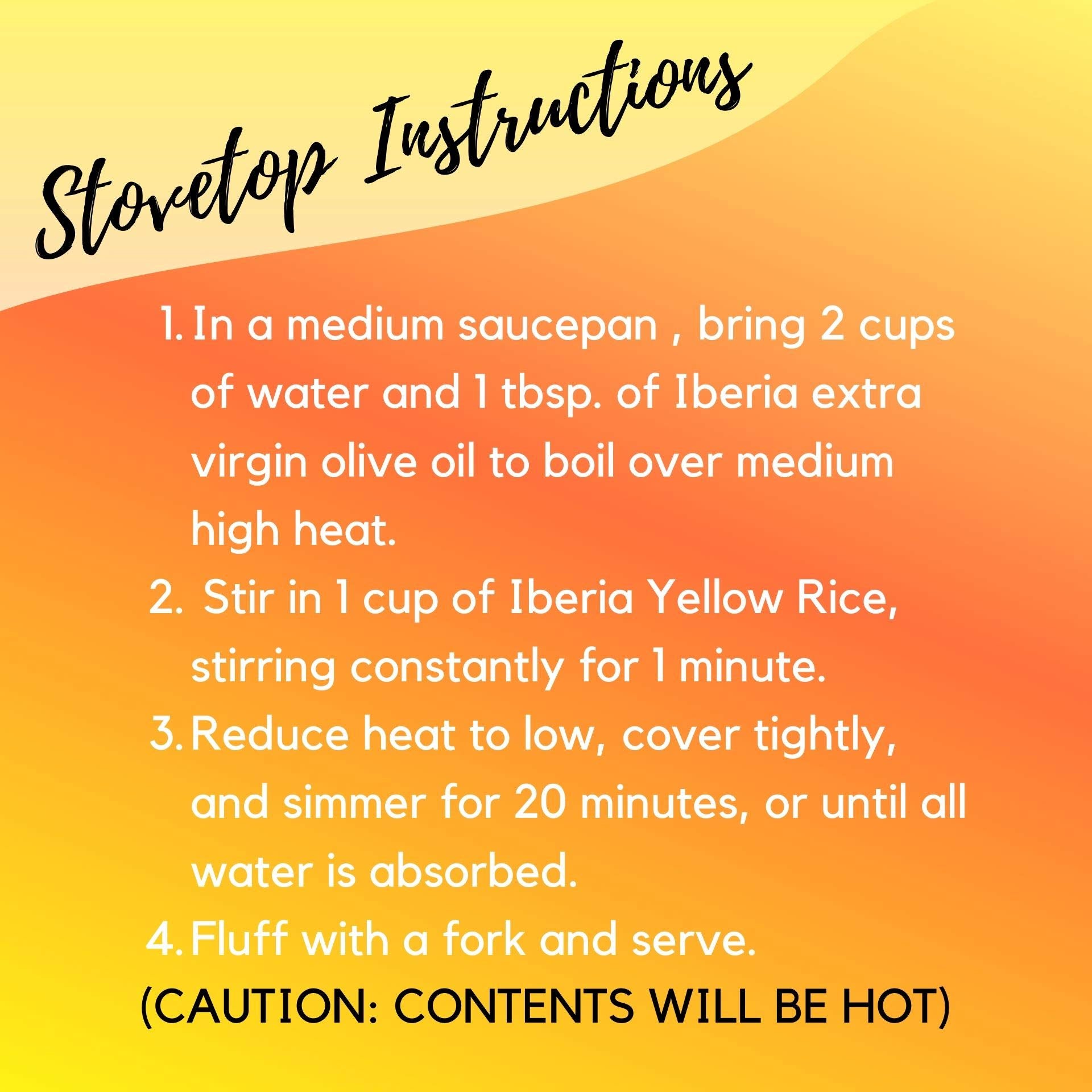 Steaming pot of Iberia Yellow Rice on stove