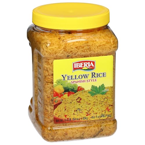Iberia Yellow Rice with chicken and asparagus on plate