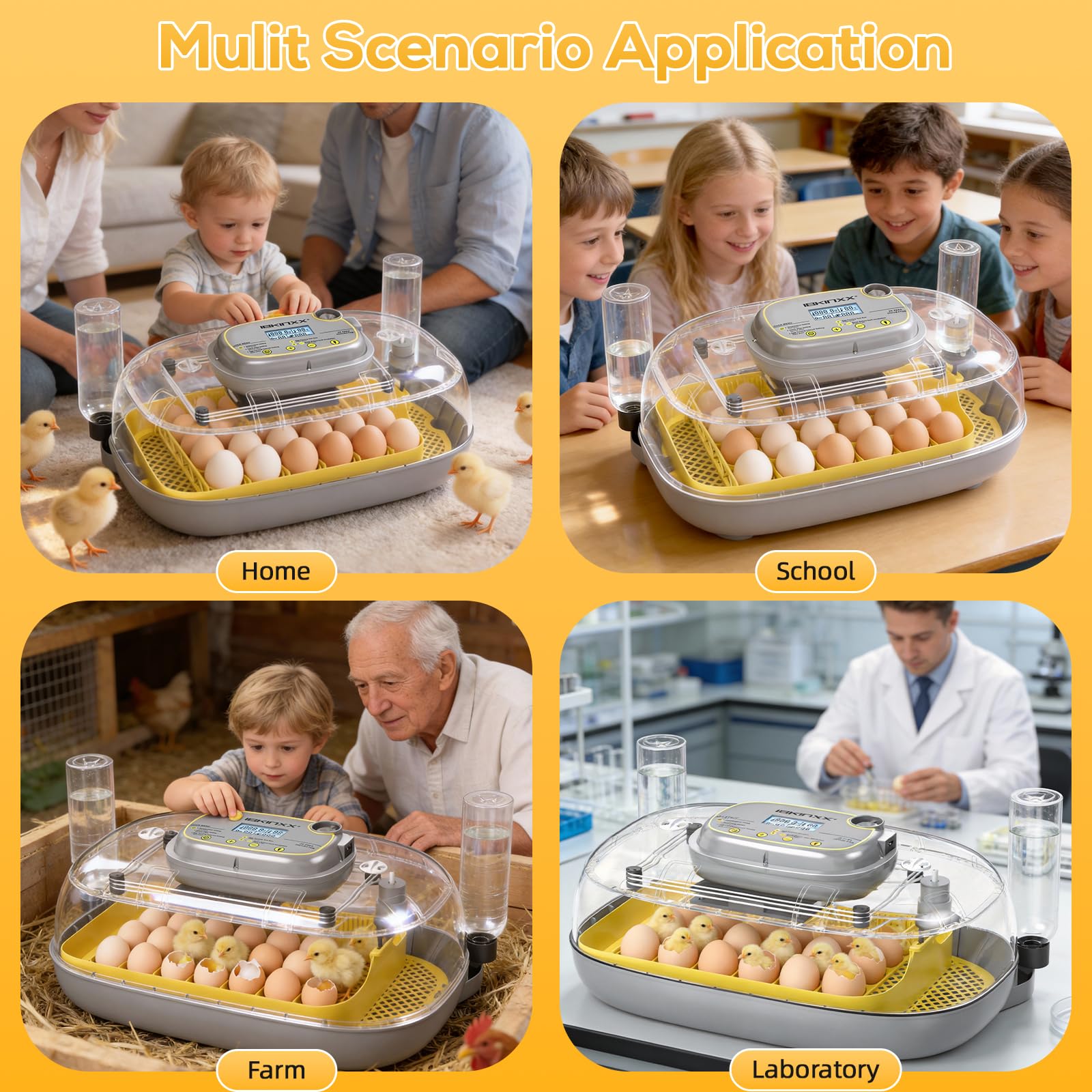 IBKINXX incubator flame-retardant shell provides durability and safety.