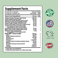 IBS Clear bottle side view highlighting easy-to-take capsules for on-the-go use
