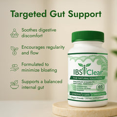 IBS Clear psyllium-husk image highlights natural fiber support for daily routine