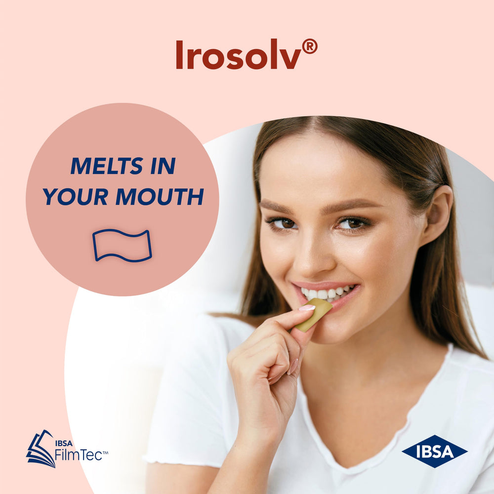 Ibsa Irosolv 30-day-supply-carton reflects a month-long iron support routine.