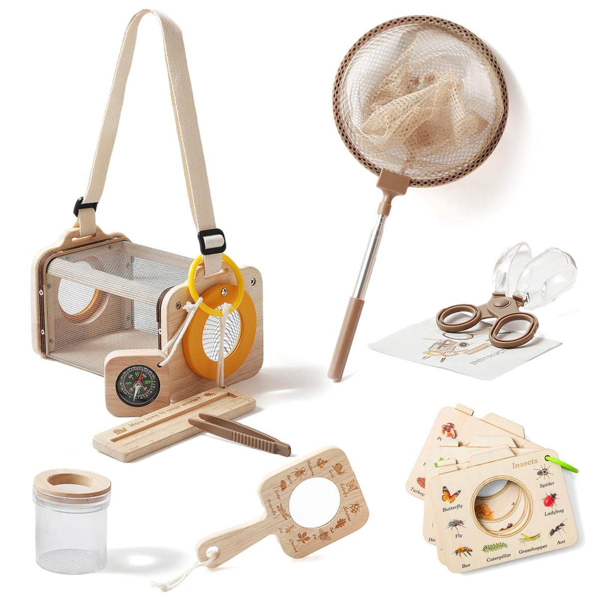 ibwaae Bug Catcher Kit magnifying glass for close insect observation during outdoor play.